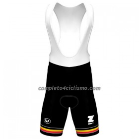Pantaloncino con bretelle 2023 Fenix-Deceuninck Campione Del Belgio Giallo Rosso Nero